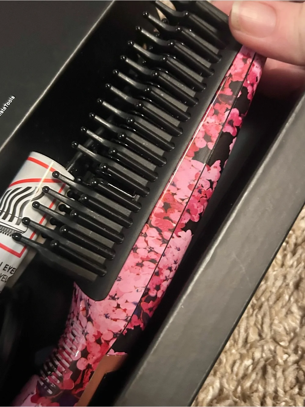 Calista TRIANGLE Heated Detailer Brush Pro - Pink floral